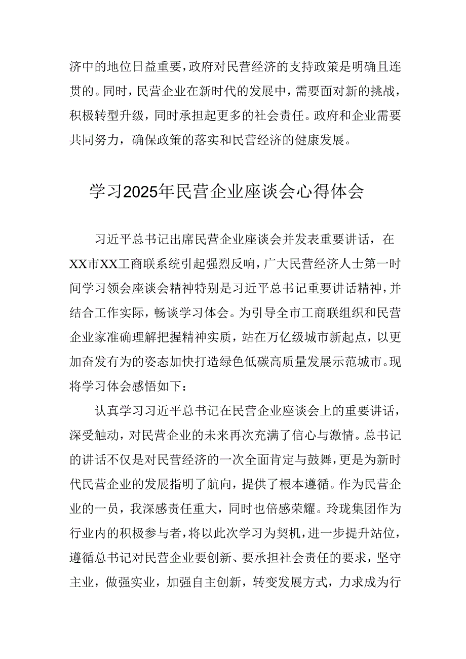 2025年私营企业学习民营企业座谈会个人心得感悟 （汇编7份）.docx_第3页