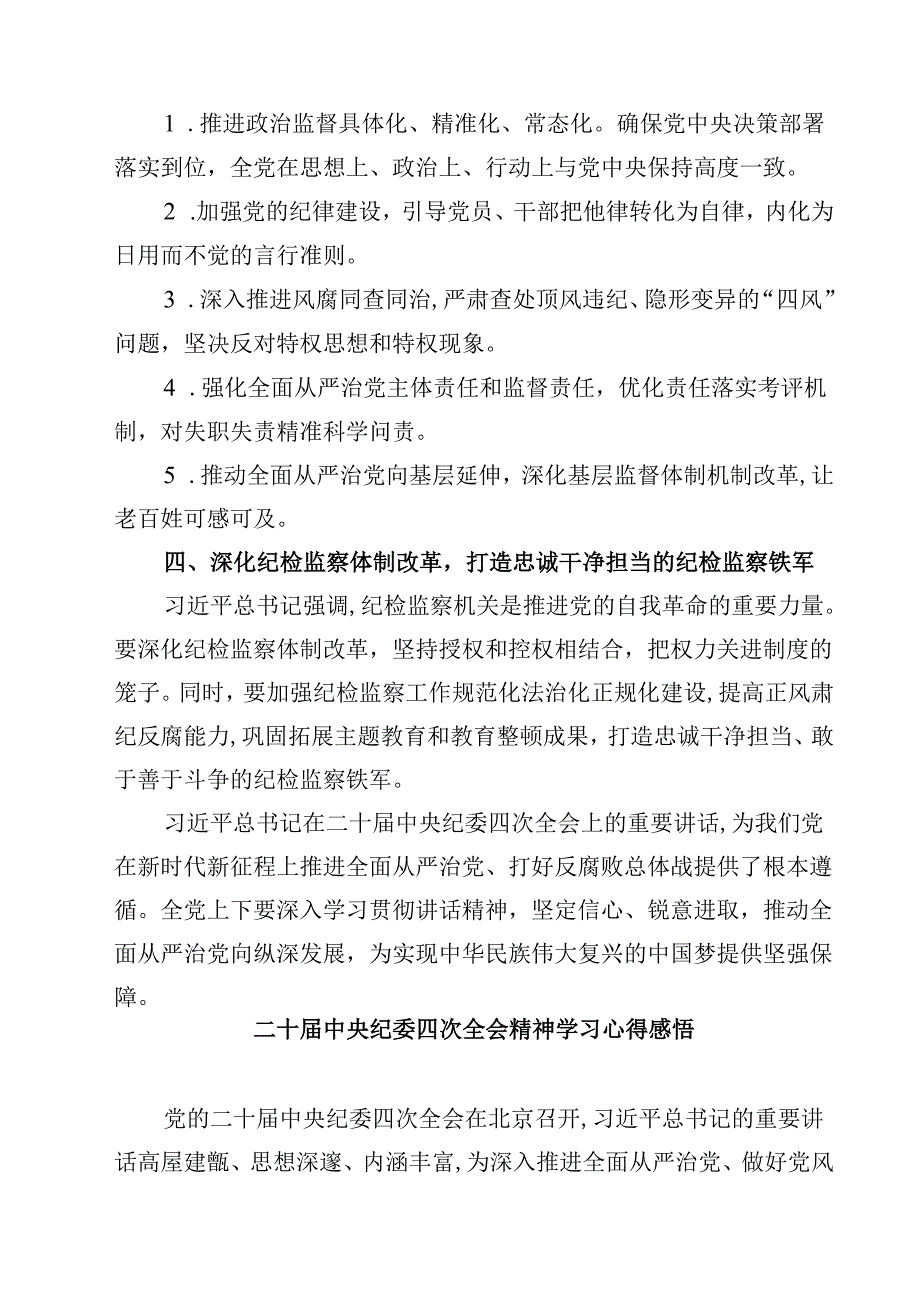 2025年学习领会在二十中央纪委四次全会上发表重要讲话心得体会(四篇).docx_第2页