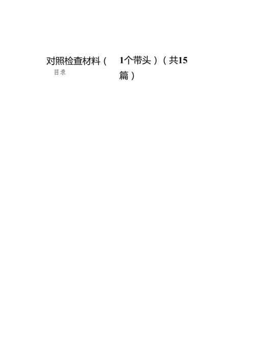 党委办主要领导2025民主生活会个人对照检查材料（四个带头）15篇.docx