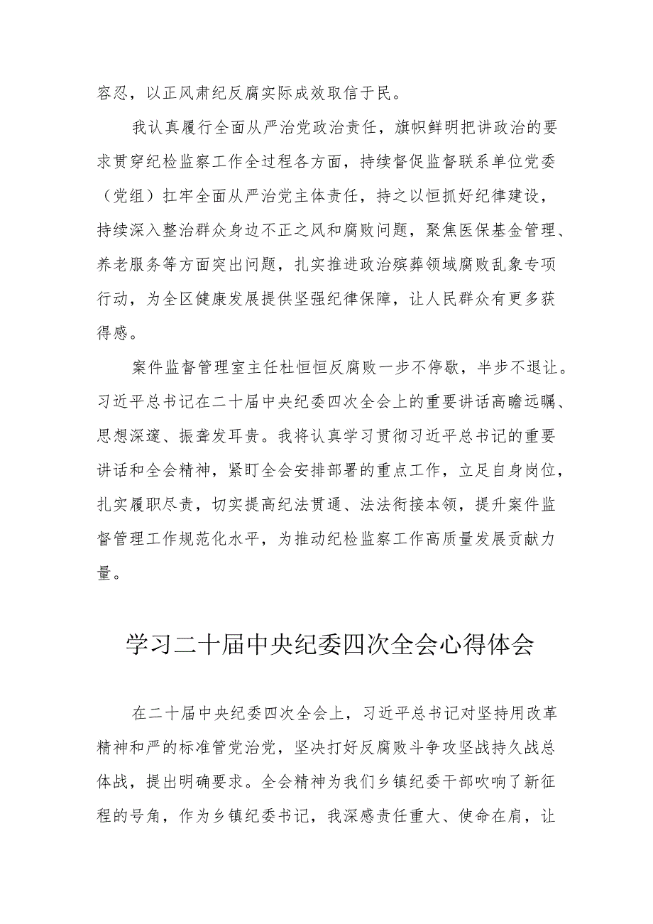 纪检干部学习二十中央纪委四次全会心得体会(1).docx_第2页