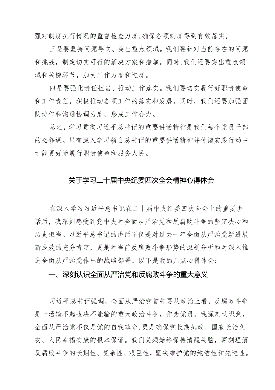 【7篇】党员干部学习贯彻二十中央纪委四次全会重要精神的心得感悟精选.docx_第2页