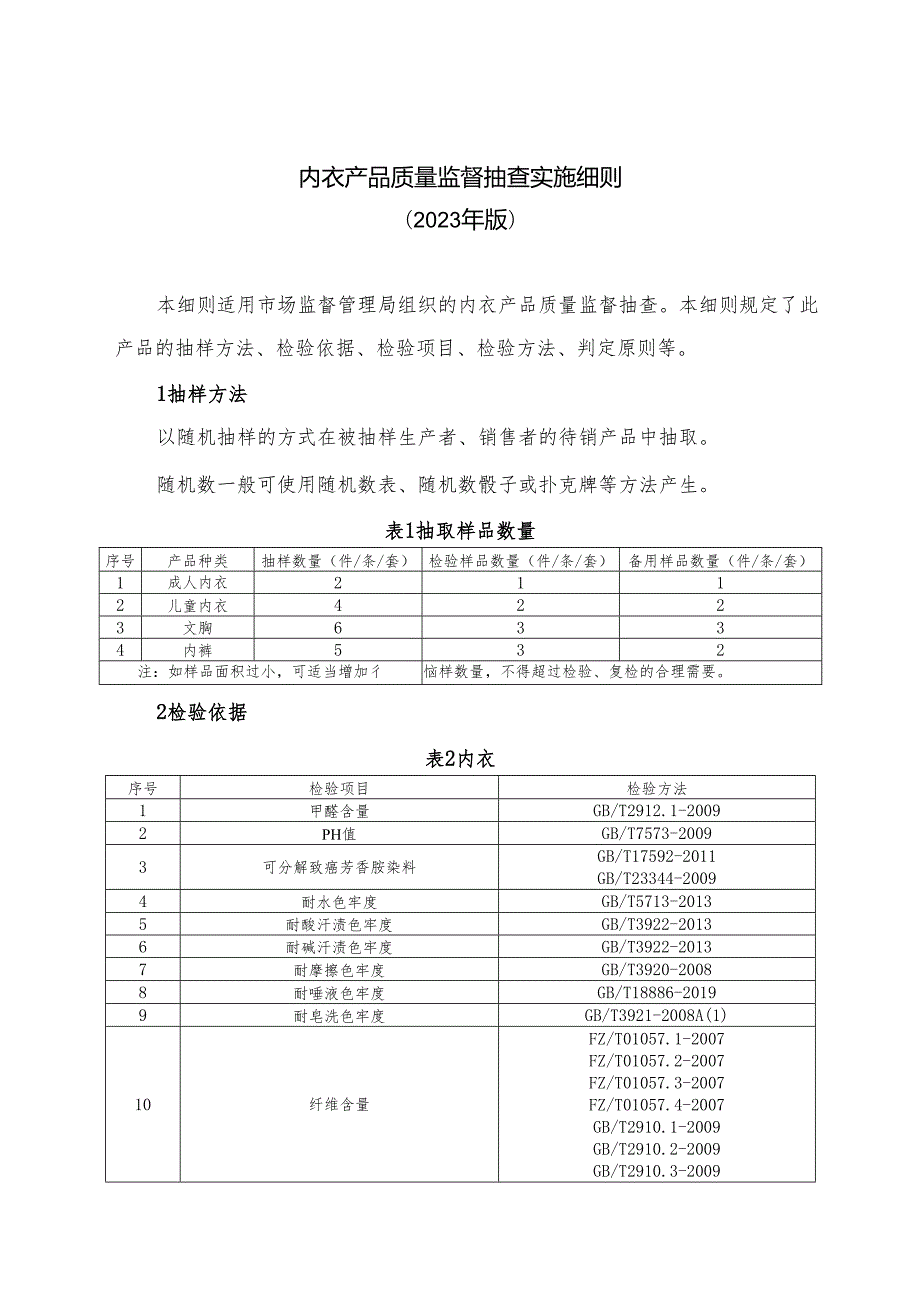 内衣产品质量河南省监督抽查实施细则.docx_第1页
