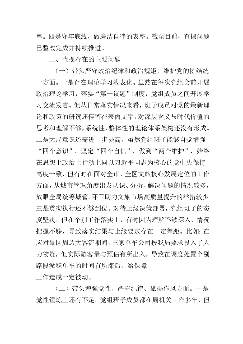 XX区班子2024民主生活会班子检查检视剖析材料.docx_第2页