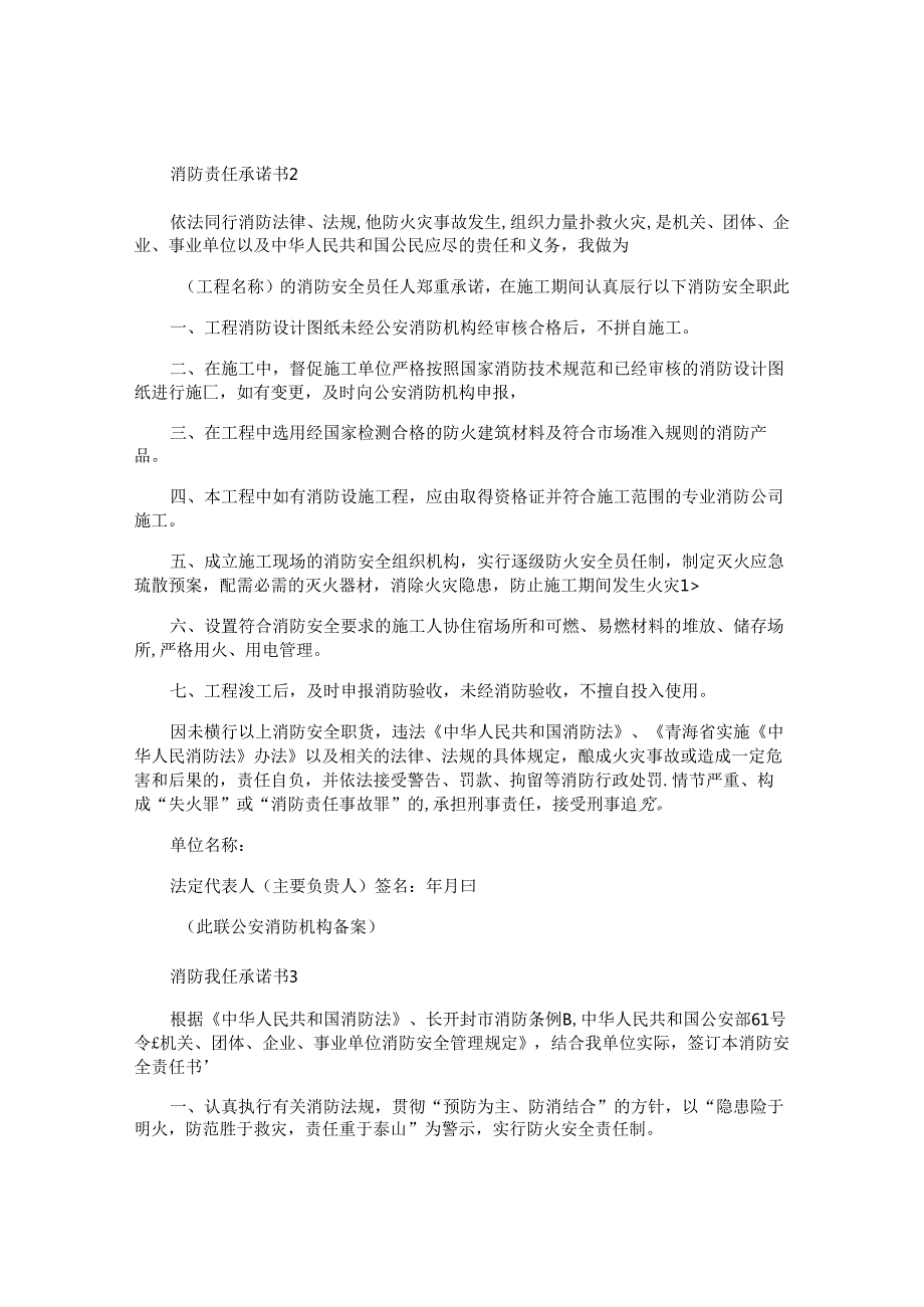 消防责任承诺书12篇.docx_第2页