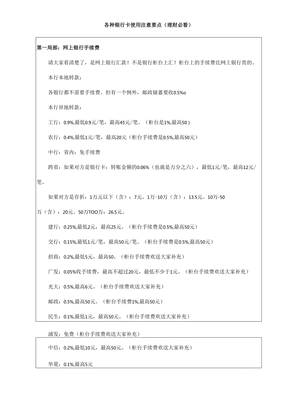 各种银行卡使用注意要点（理财必看）.docx_第1页
