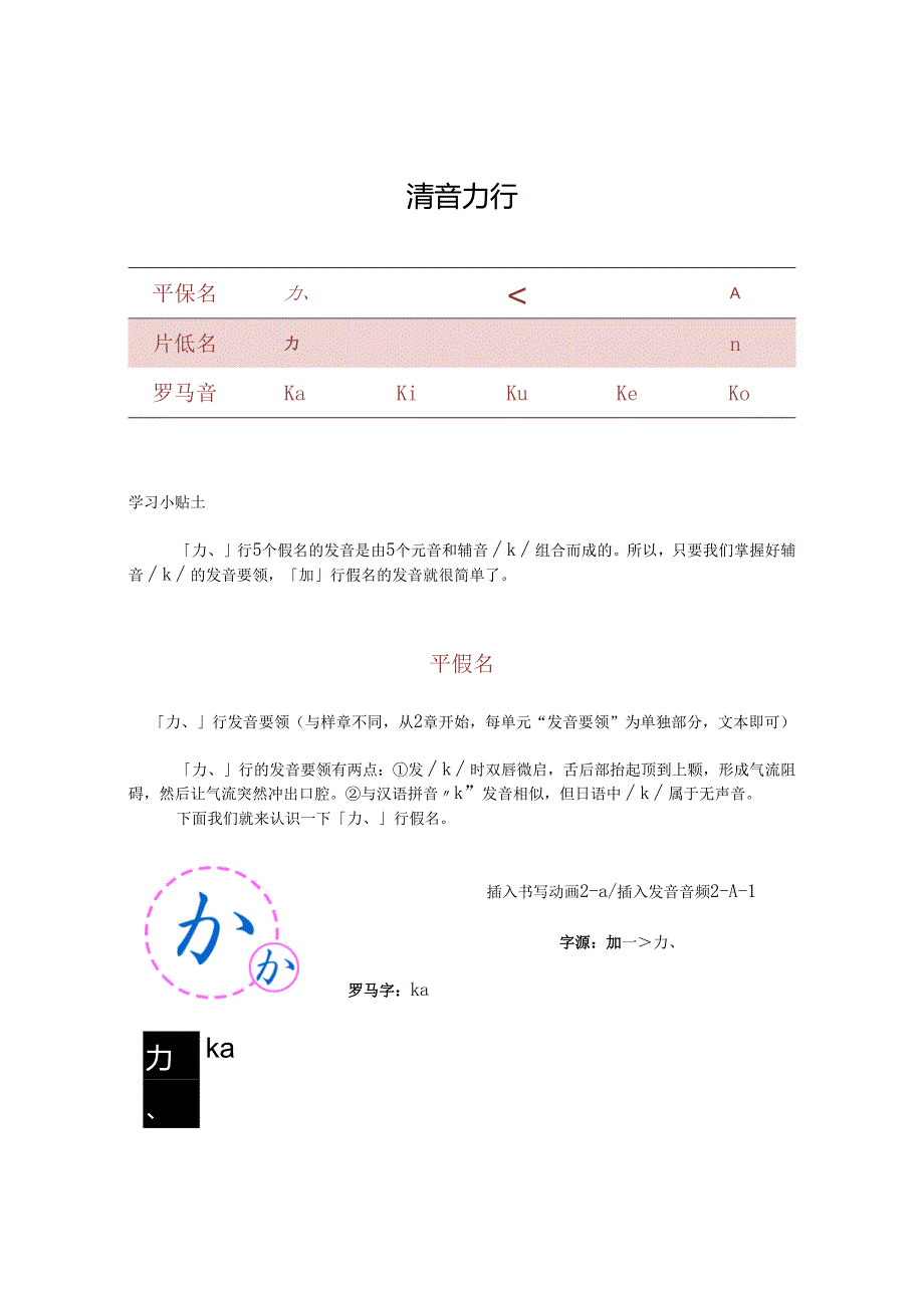 《基础日语》2. 清音か行云教材文本.docx_第1页