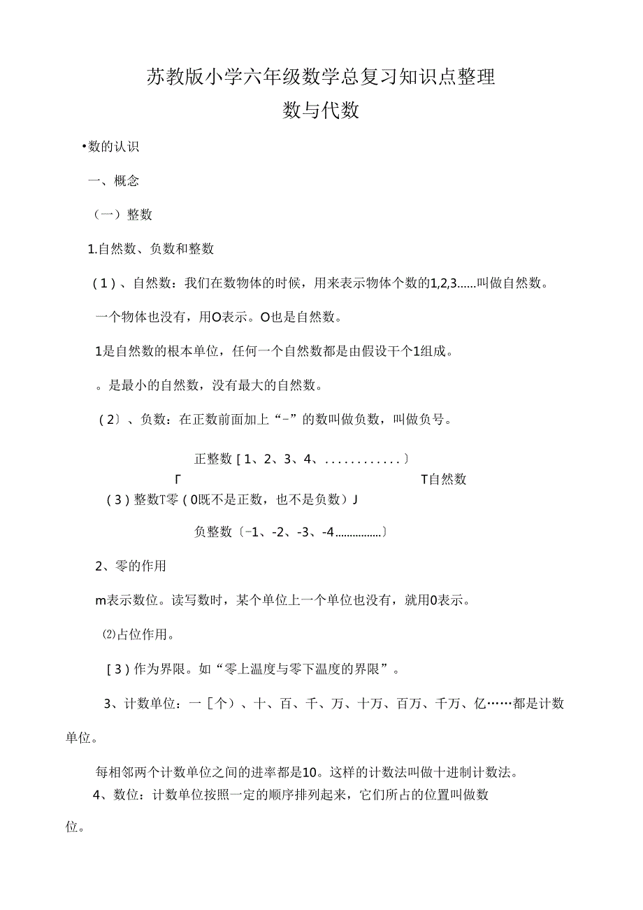 苏教版小学六年级总复习知识点整理.docx_第1页