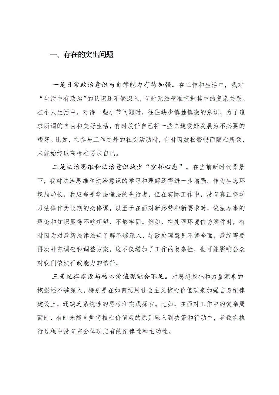 （8篇）民主生活会自我检查对照检查材料重点围绕增强党性、严守纪律、砥砺作风方面等“四个带头”检视问题.docx_第2页