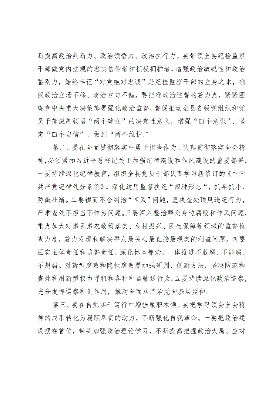 2025年纪委书记学习二十中央纪委四次全会心得体会.docx_第2页