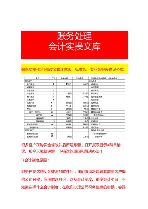 做账实操如何修改金蝶迷你版、标准版、专业版报表错误公式.docx