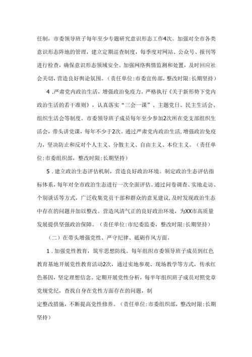 委领导班子关于2025年重点围绕“四个带头”生活会查摆问题整改方案【2篇文】.docx