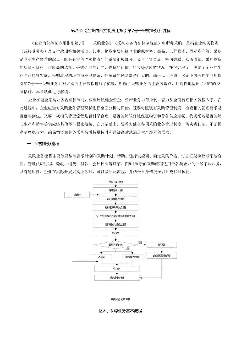 第8章《企业内部控制应用指引第7号——采购业务》讲解.docx_第1页