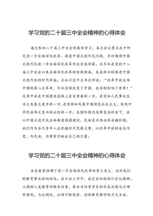 党员干部关于党的二十三中全会精神的心得体会六十篇.docx