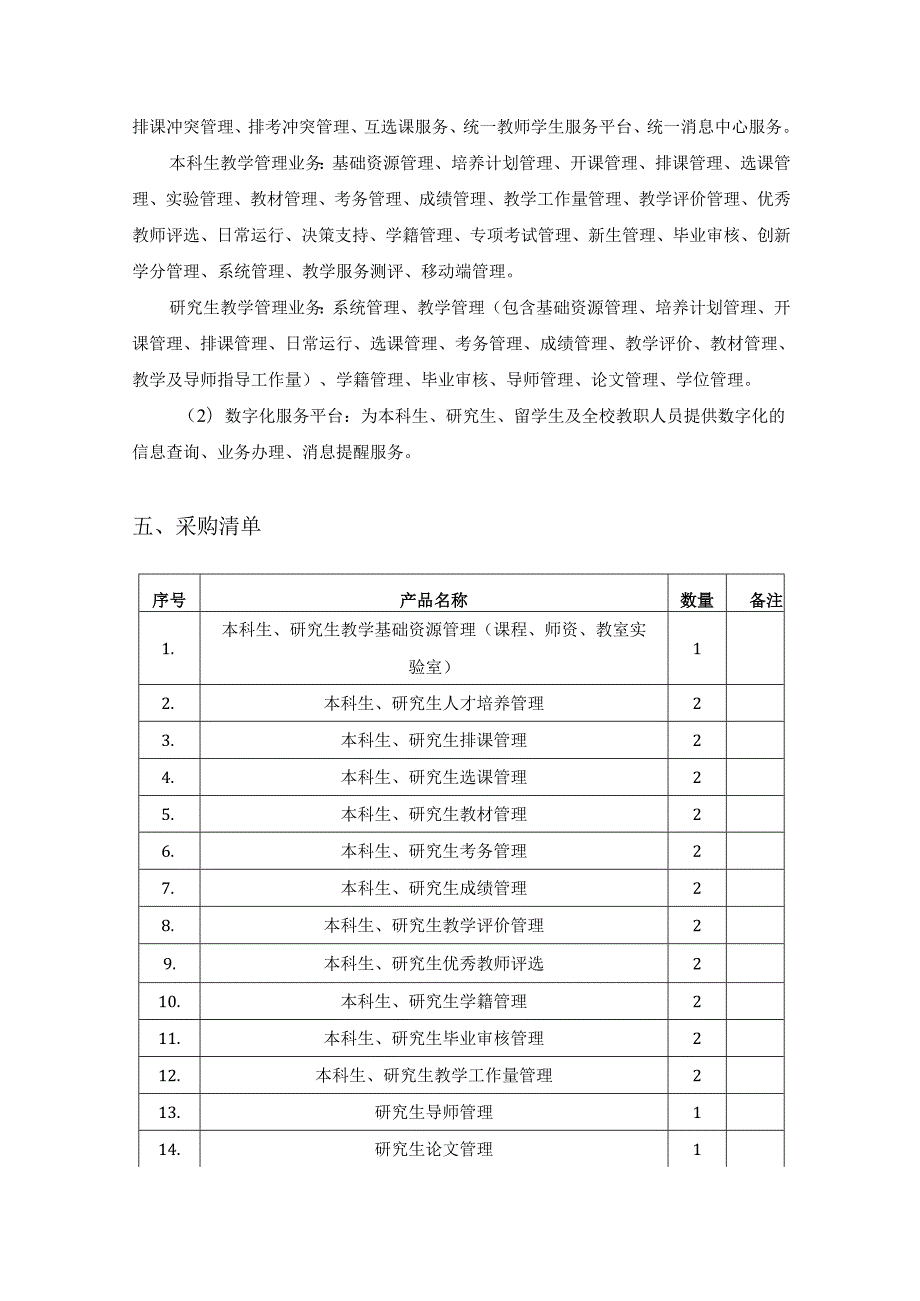 XX大学高水平人才贯通培养数字化平台建设采购需求.docx_第2页