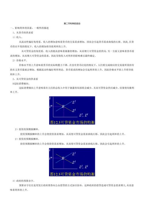 货币银行学讲义：利率的变动(1).docx