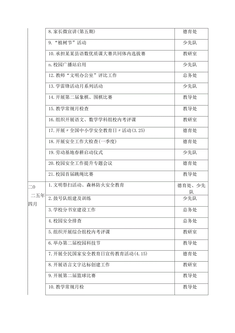 小学2024至2025学第二学期工作行事历.docx_第2页