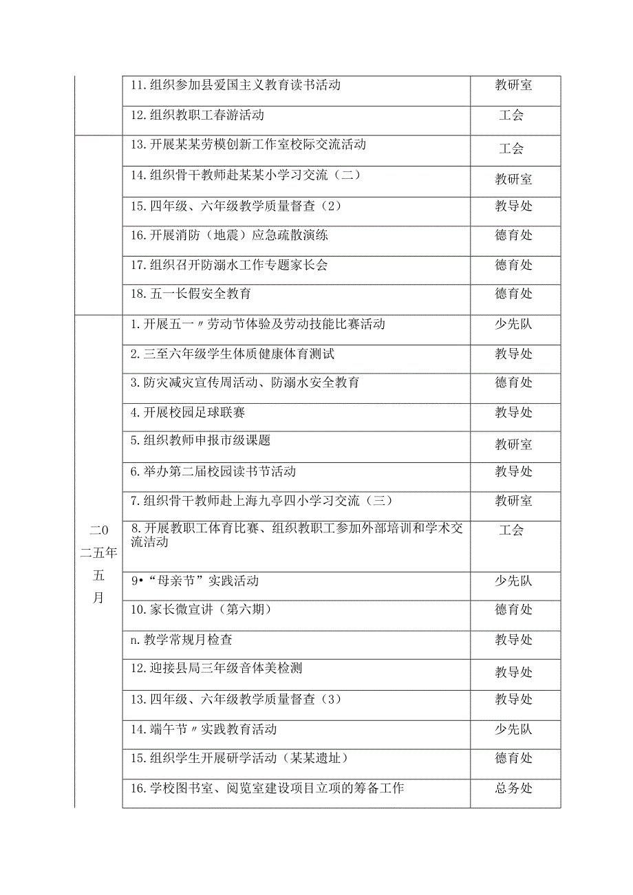 小学2024至2025学第二学期工作行事历.docx_第3页