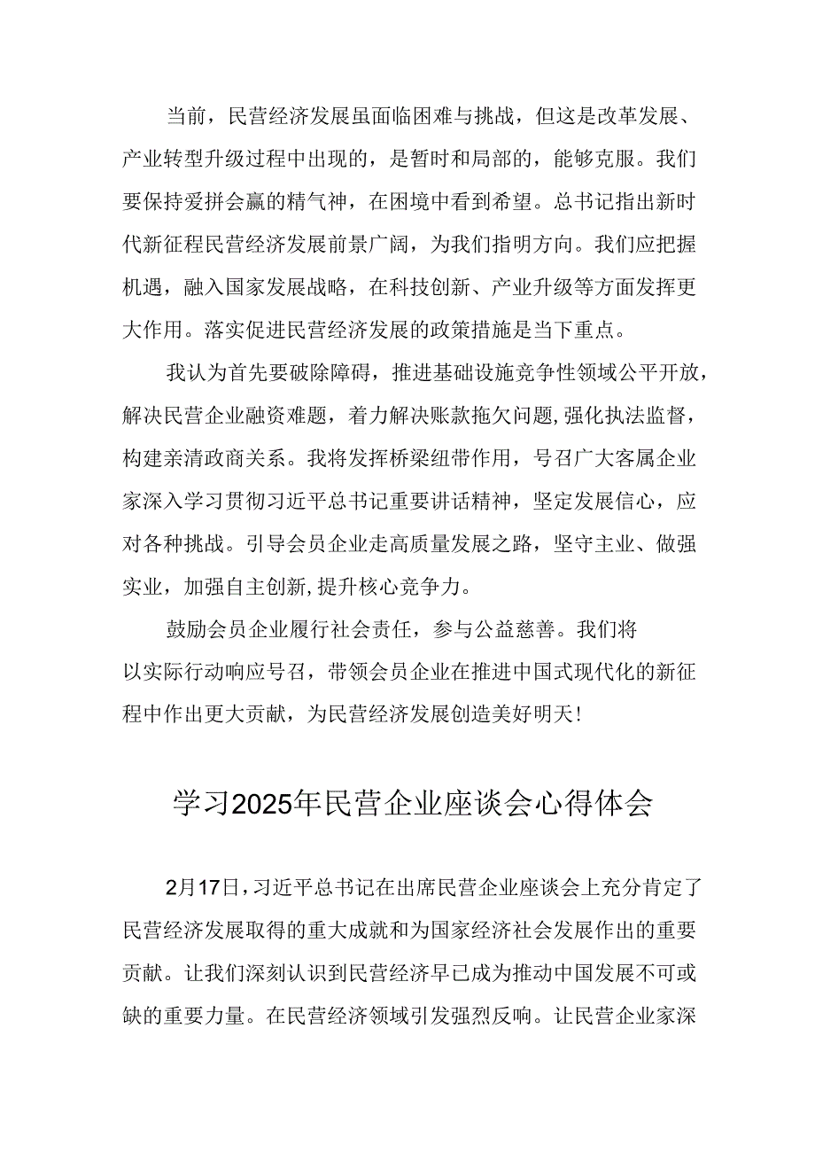 2025年私营企业学习《民营企业座谈会》个人心得体会 合计5份(1).docx_第3页