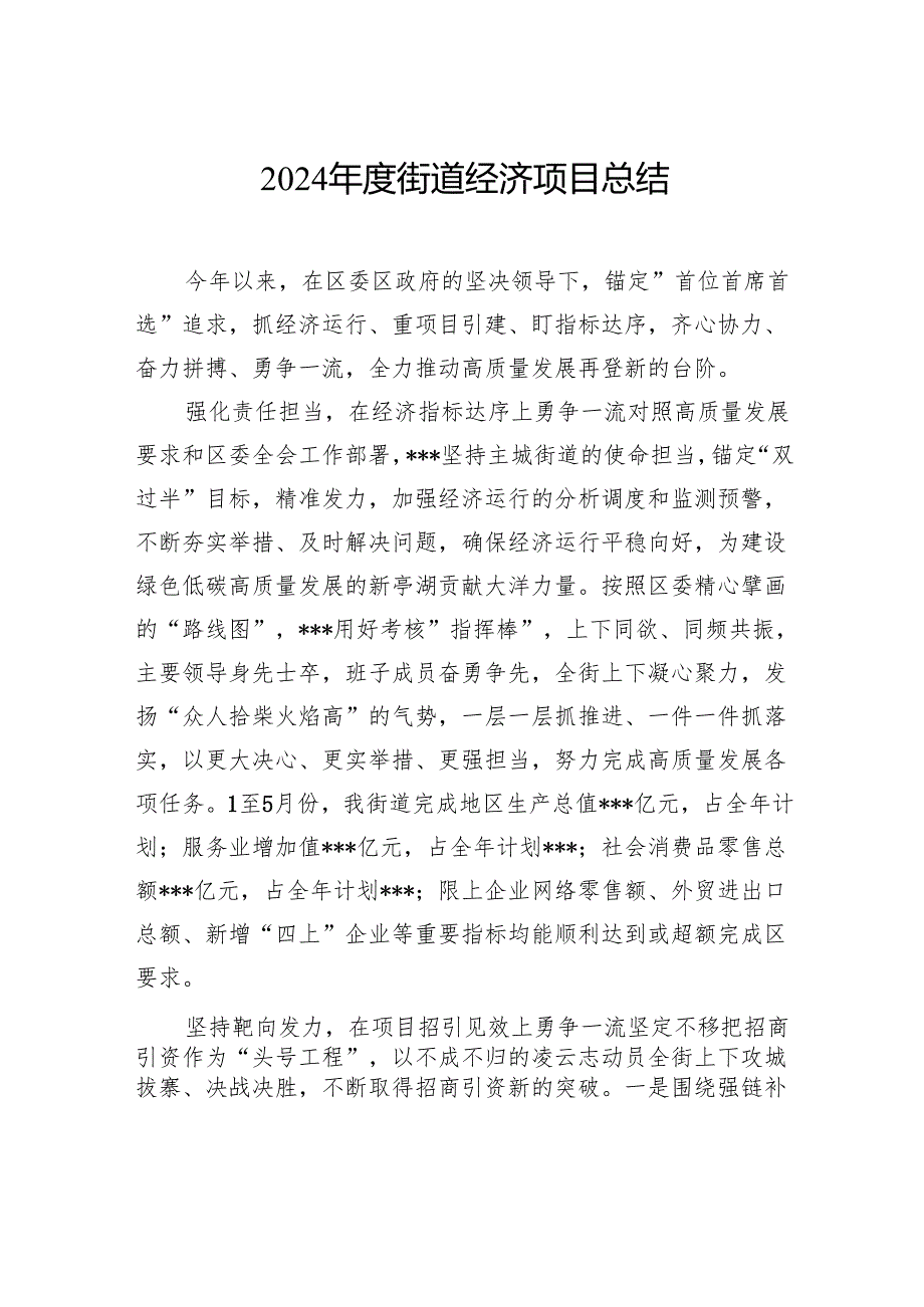2024街道经济项目总结.docx_第1页
