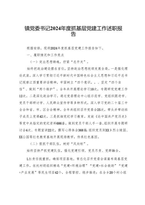 镇党委书记2024抓基层党建工作述职报告 (9).docx