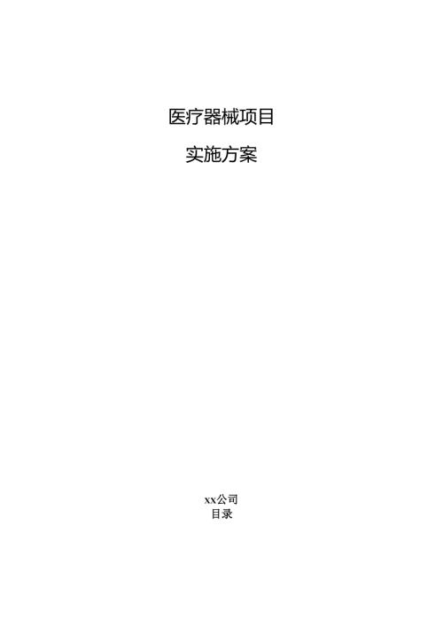 医疗器械项目实施方案（范文参考）.docx
