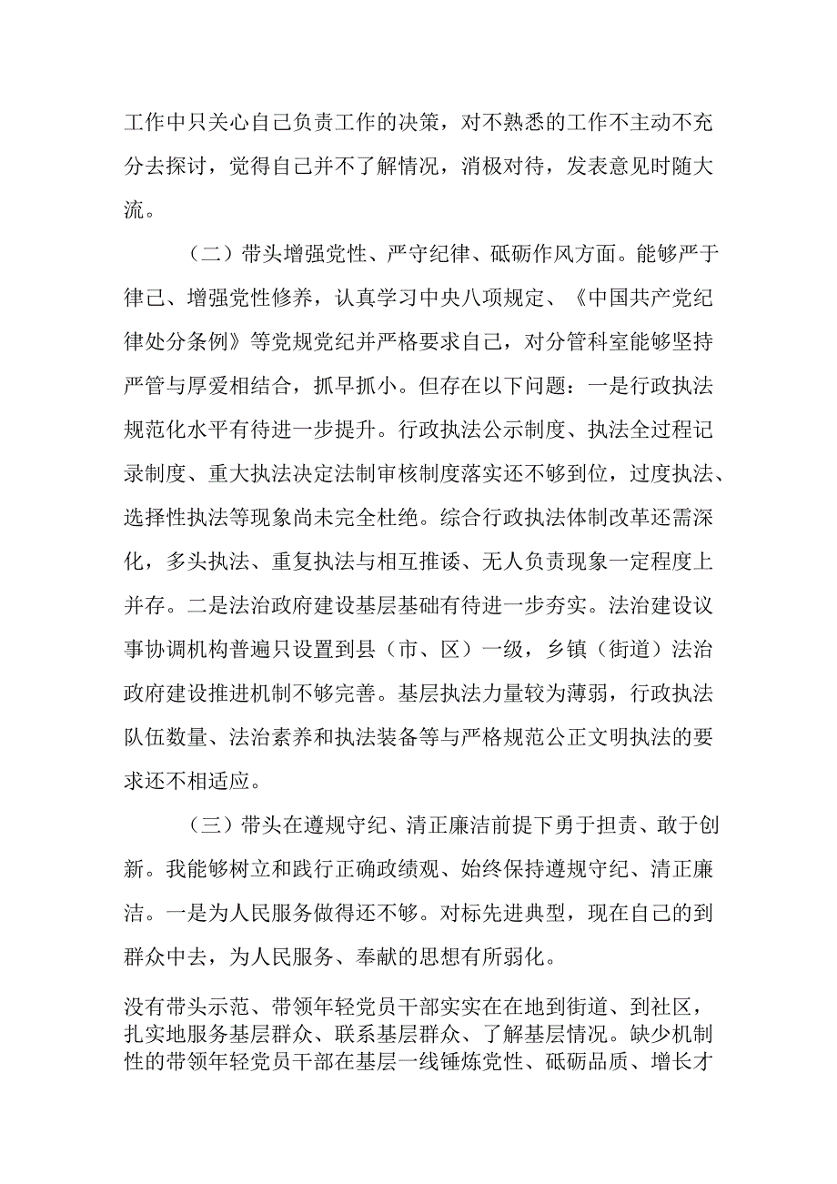 （10篇）领导干部2024民主生活会对照检查材料（四个带头+反面典型案例）.docx_第2页