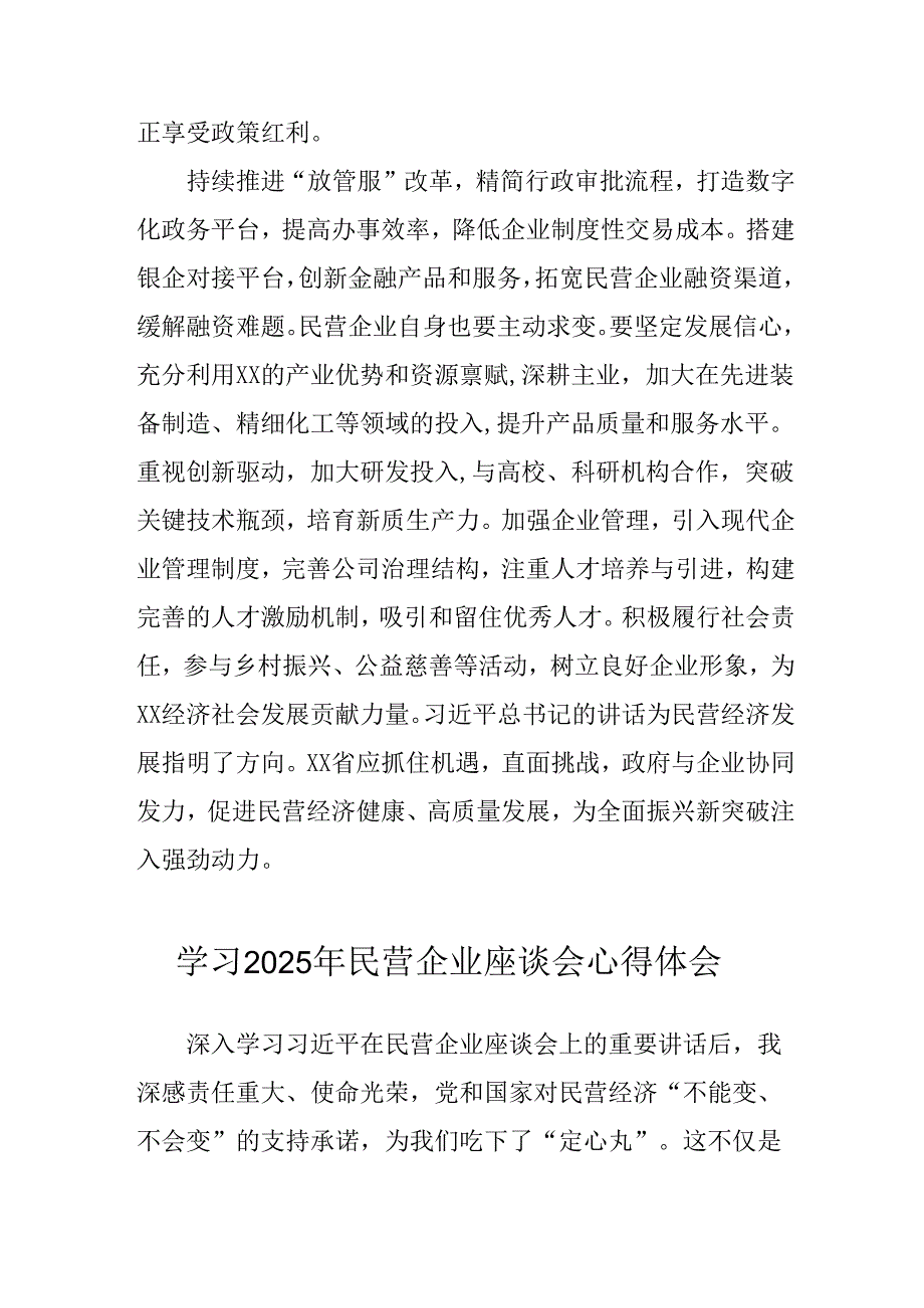 2025年私营企业学习《民营企业座谈会》个人心得体会 合计6份.docx_第2页