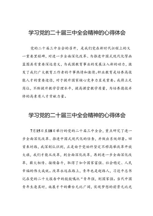 党员干部二十三中全会精神学习体会最新版六十篇.docx
