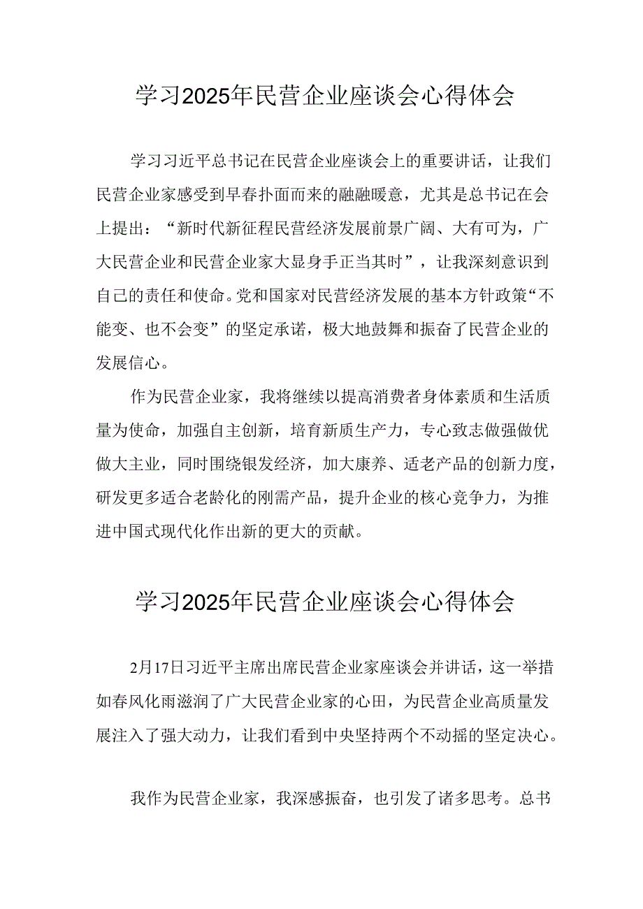 2025年私营企业学习民营企业座谈会个人心得体会(1).docx_第1页