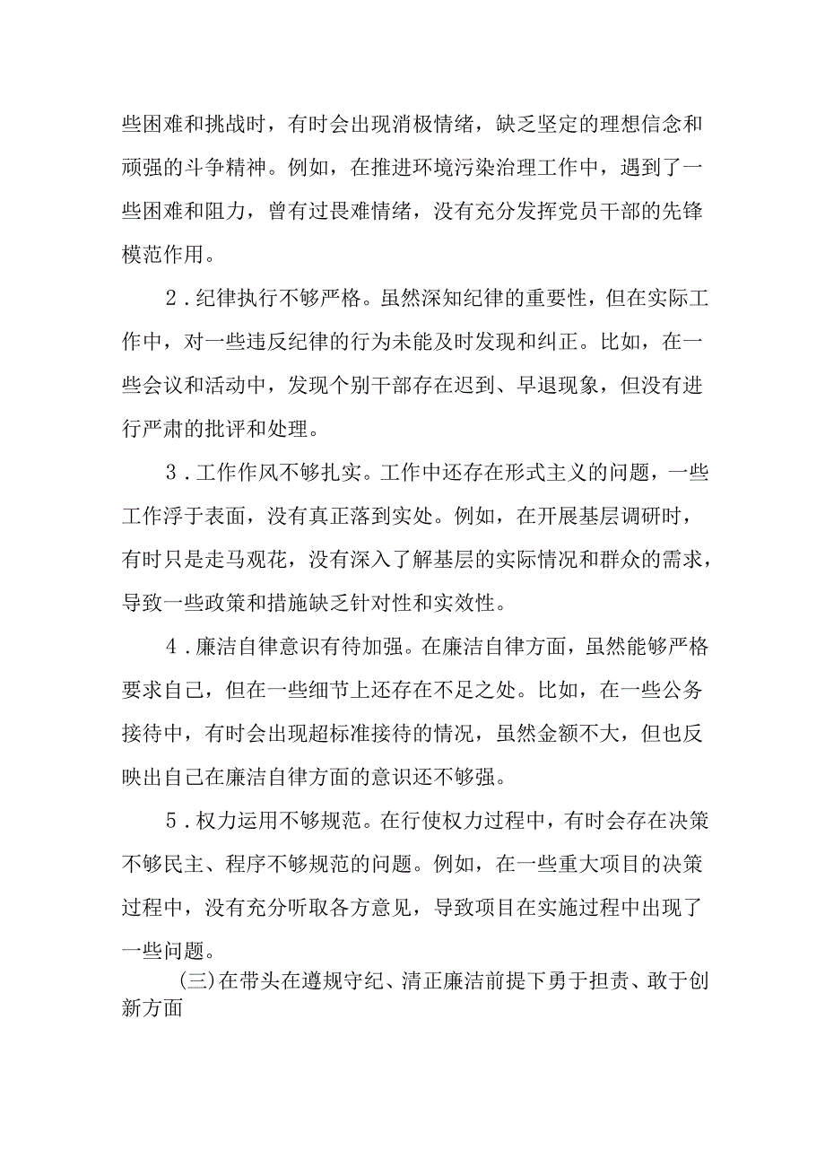 （4篇）县长2024民主生活会个人对照检查情况汇报（四个带头）.docx_第3页