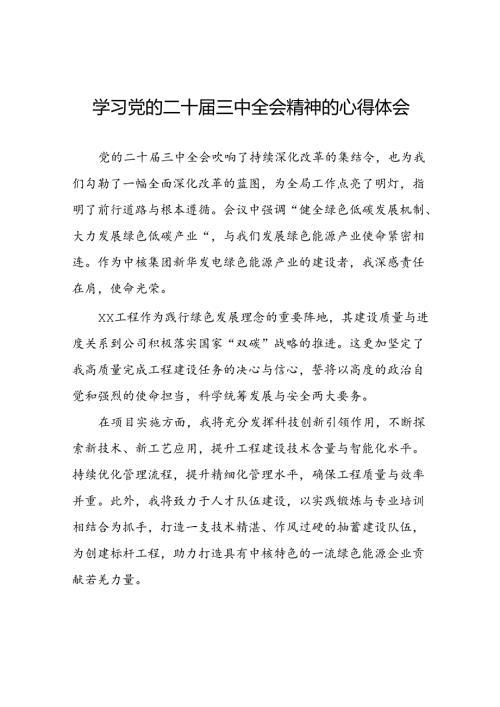 十五篇基层干部学习贯彻党的二十三中全会心得感悟研讨发言.docx