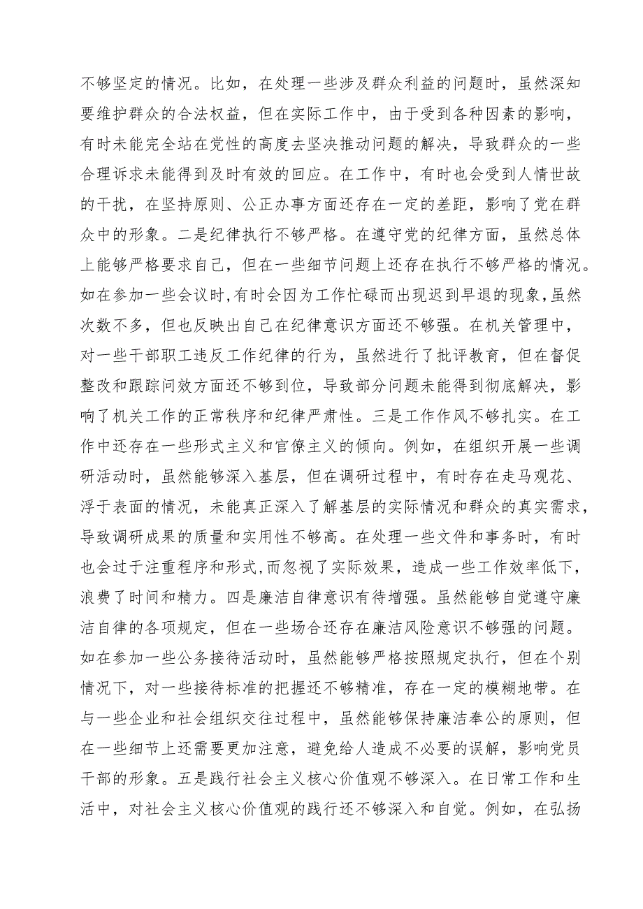 （6篇）市人大副主任2025民主生活会个人“严守纪律规矩、砥砺作风、勇于担责、从严治党责任四个带头”对照检视材料范文.docx_第3页