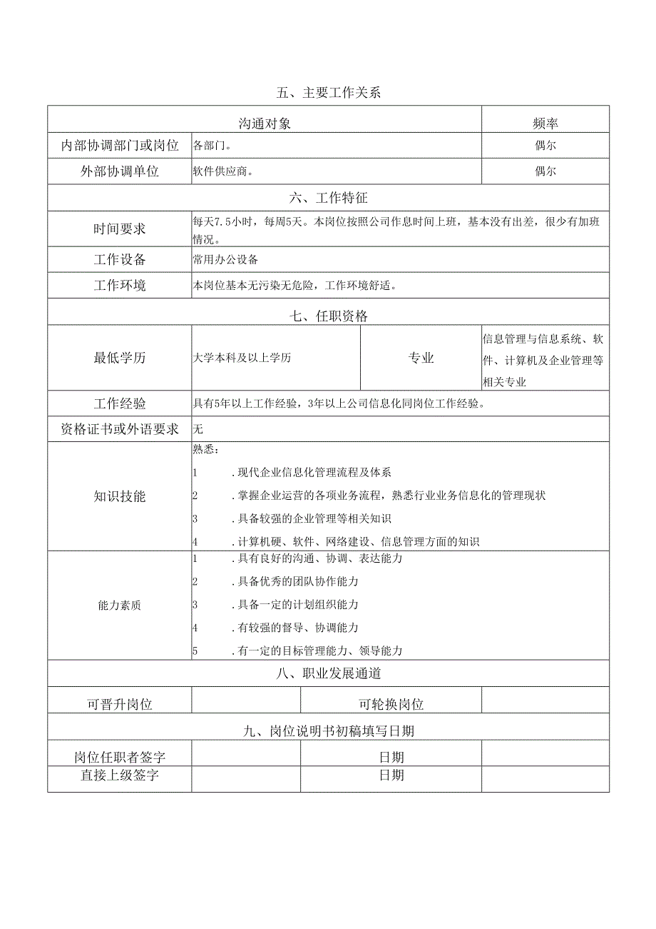 岗位说明书信息管理中心中心负责人.docx_第2页