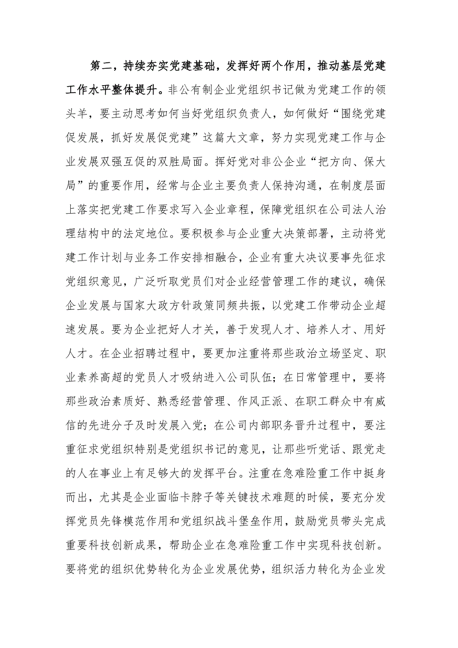 在2024非公和社会组织党组织书记抓党建述职评议会上的讲话提纲范文.docx_第3页