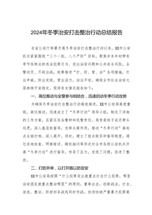 公安局开展2024年冬季治安打击整治行动工作总结九篇.docx
