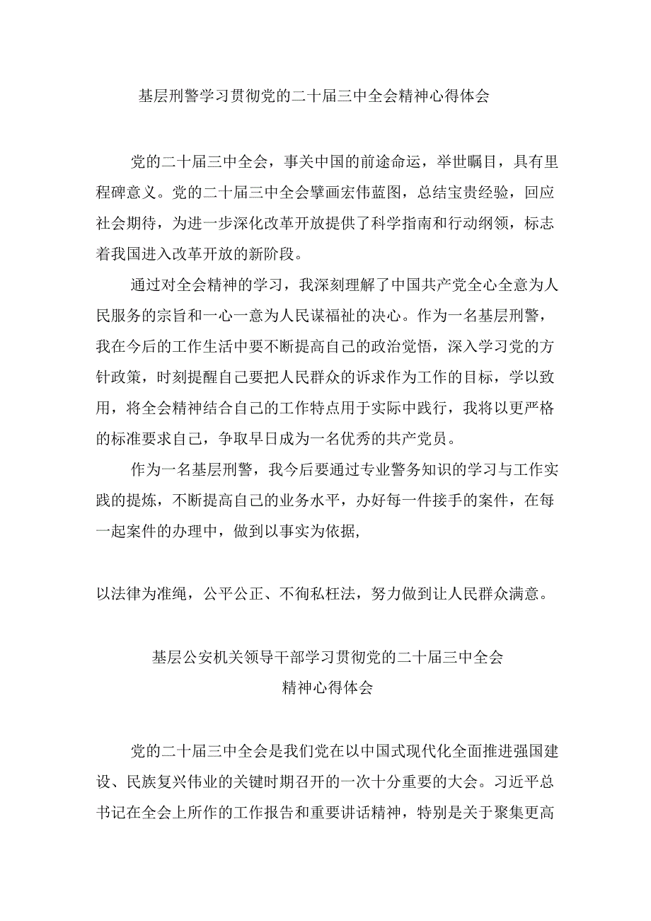 （11篇）公安领导干部学习贯彻党的二十三中全会精神心得体会汇编.docx_第3页
