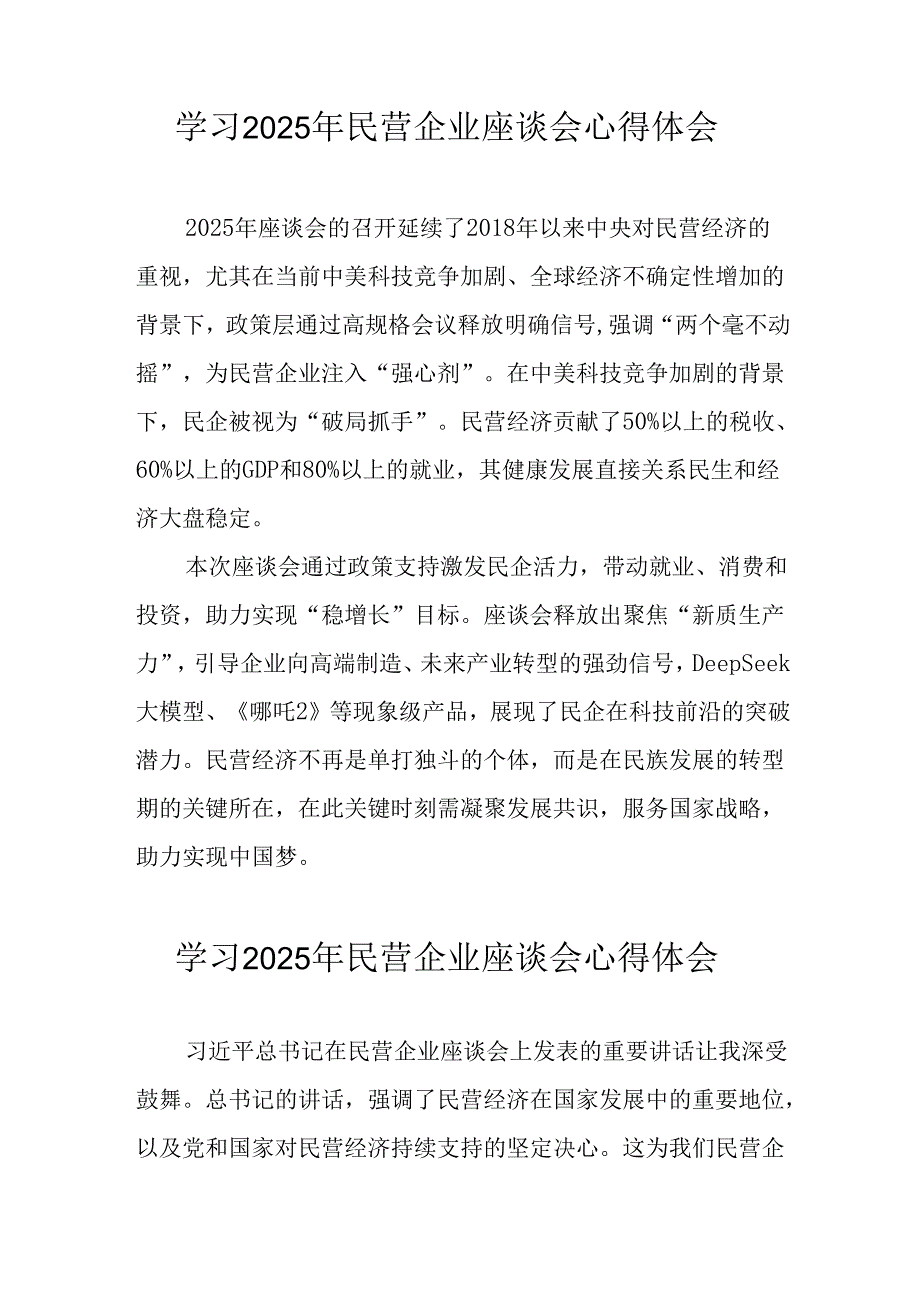 民营企业2025年学习《民营企业座谈会》个人心得感悟 （7份）60.docx_第2页