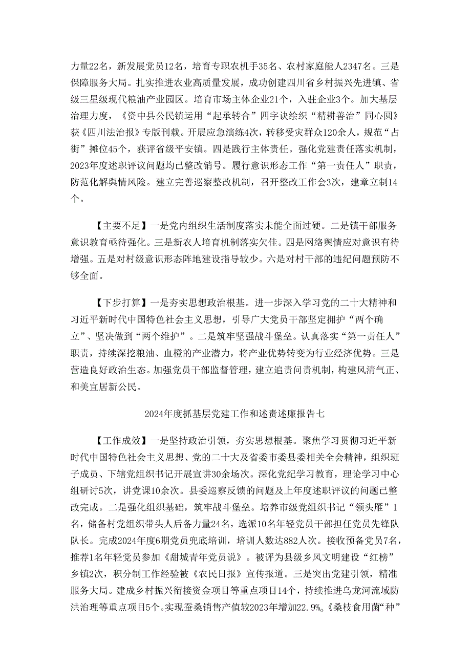 2024抓基层党建工作和述责述廉报告汇编.docx_第3页