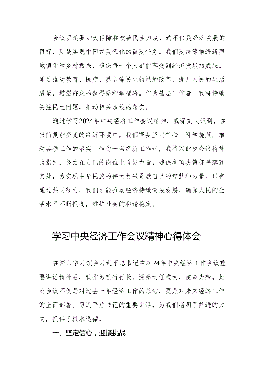 五篇学习贯彻2024年中央经济工作会议精神心得体会发言稿.docx_第3页