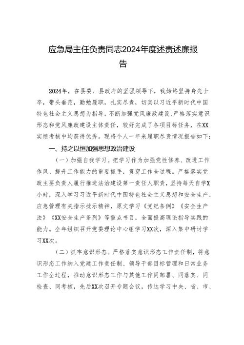 应急局主任负责同志2024述责述廉报告.docx