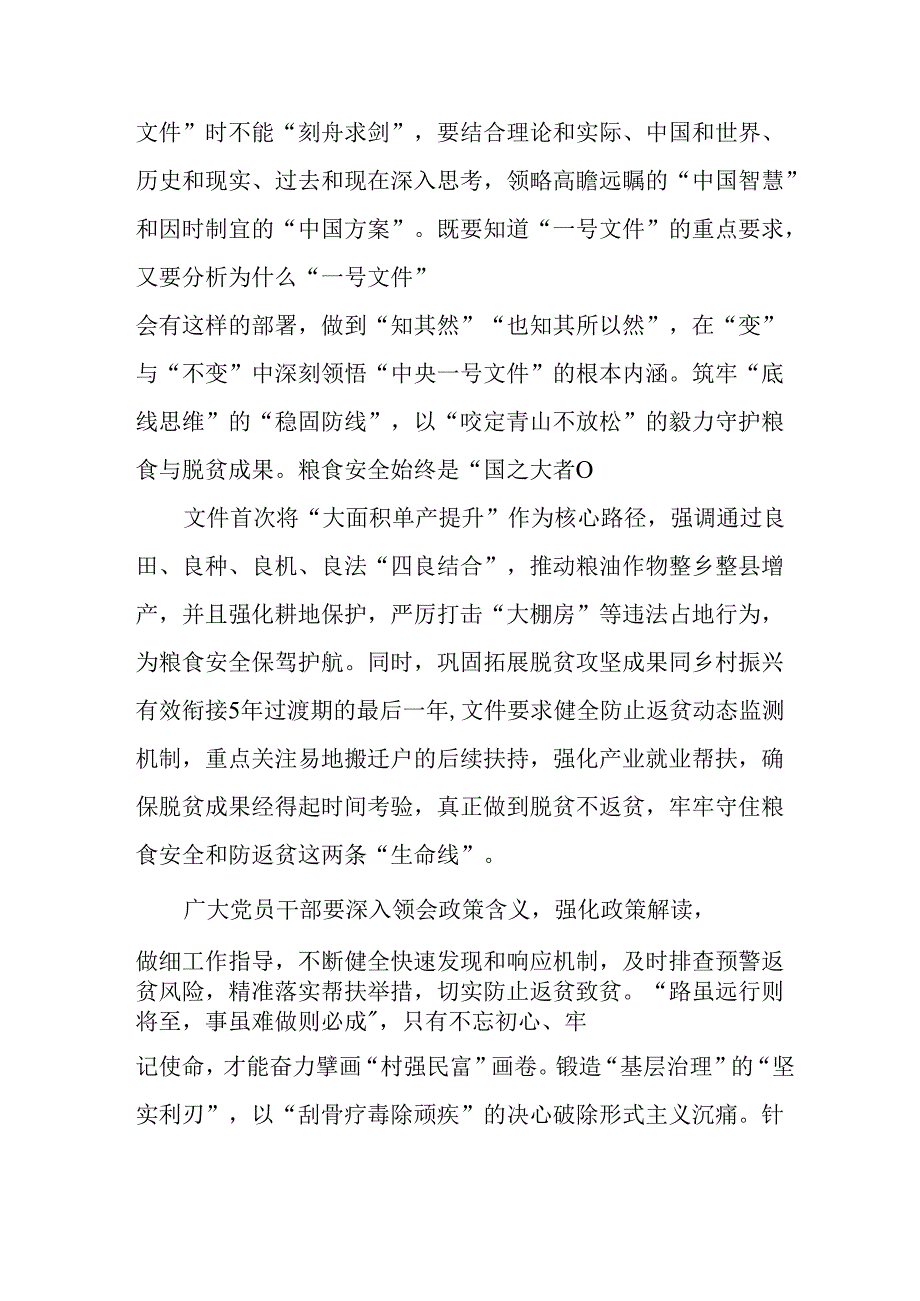 学习2025年中央一号文件精神个人心得体会 （汇编2份）.docx_第2页
