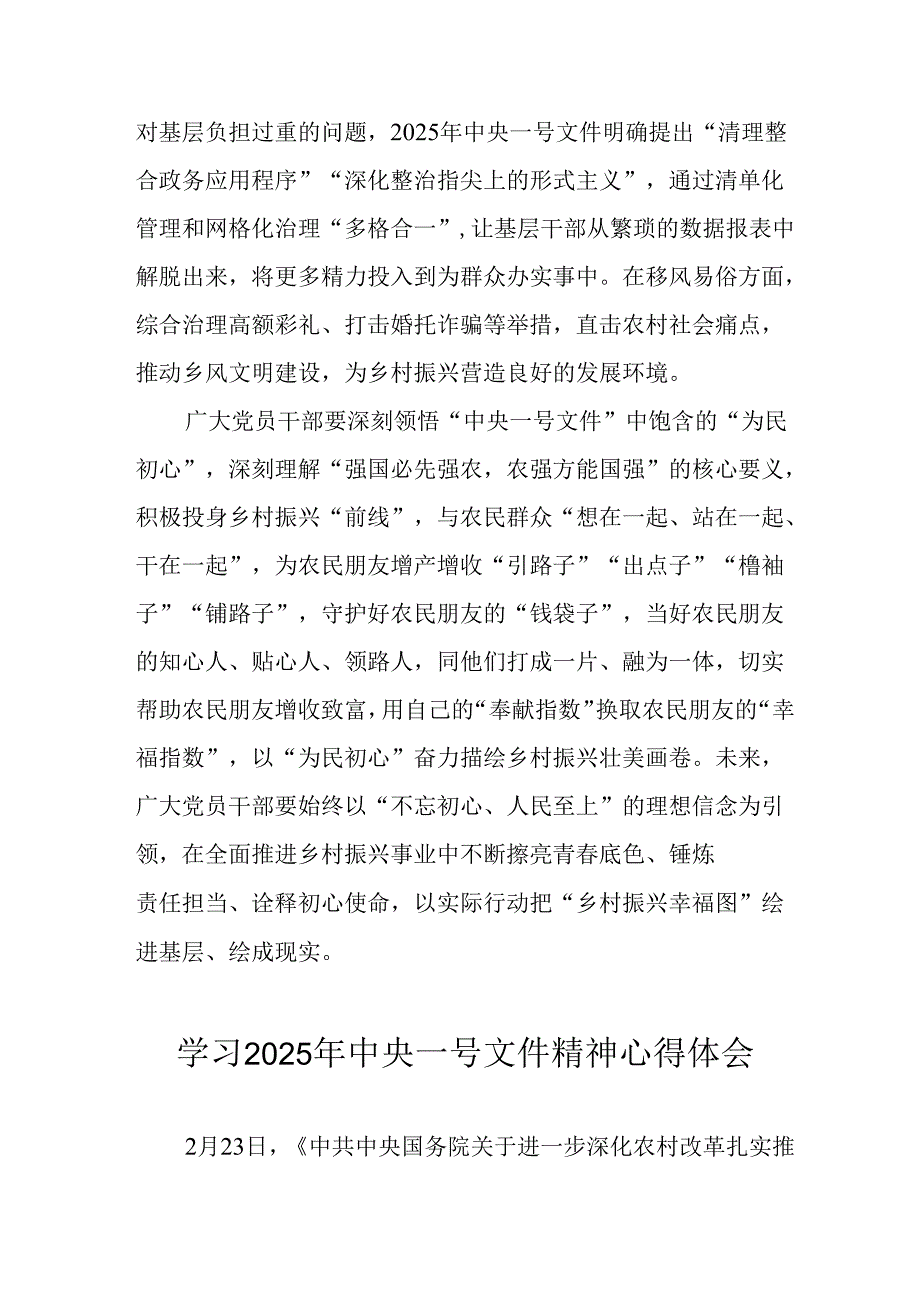 学习2025年中央一号文件精神个人心得体会 （汇编2份）.docx_第3页