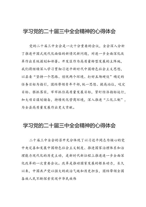 党员学习贯彻党的二十三中全会精神心得感悟合集六十篇.docx