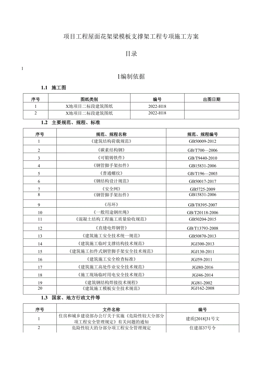 项目工程屋面花架梁模板支撑架工程专项施工方案.docx_第1页