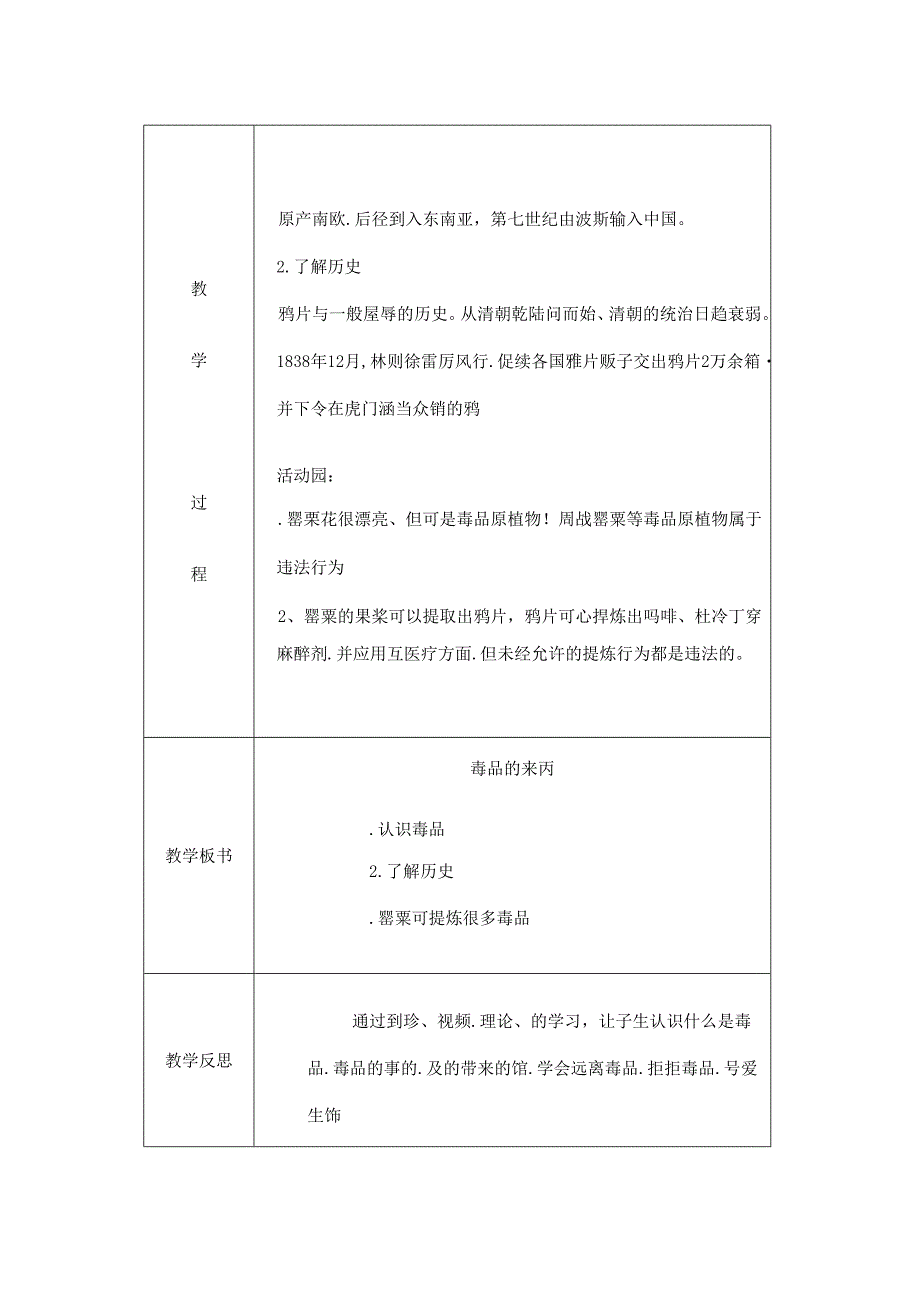 五年级禁毒防艾安全教育主题班会教案.docx_第2页