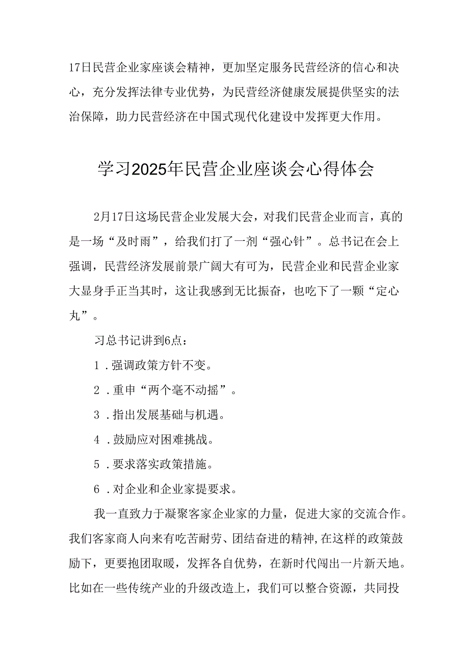 民营企业2025年学习民营企业座谈会个人心得感悟 （汇编4份）.docx_第2页