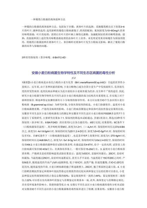 一种葡萄白粉菌的离体接种方法.docx