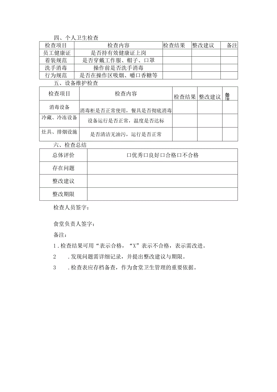 学校食堂卫生检查记录表.docx_第2页