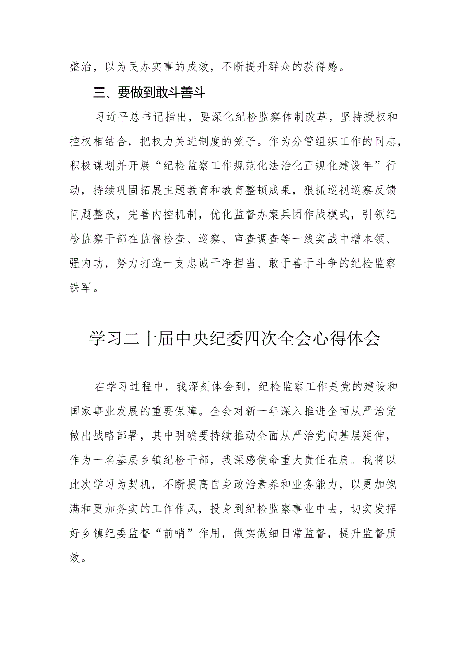 纪检干部学习二十中央纪委四次全会心得体会 （合计17份）.docx_第2页