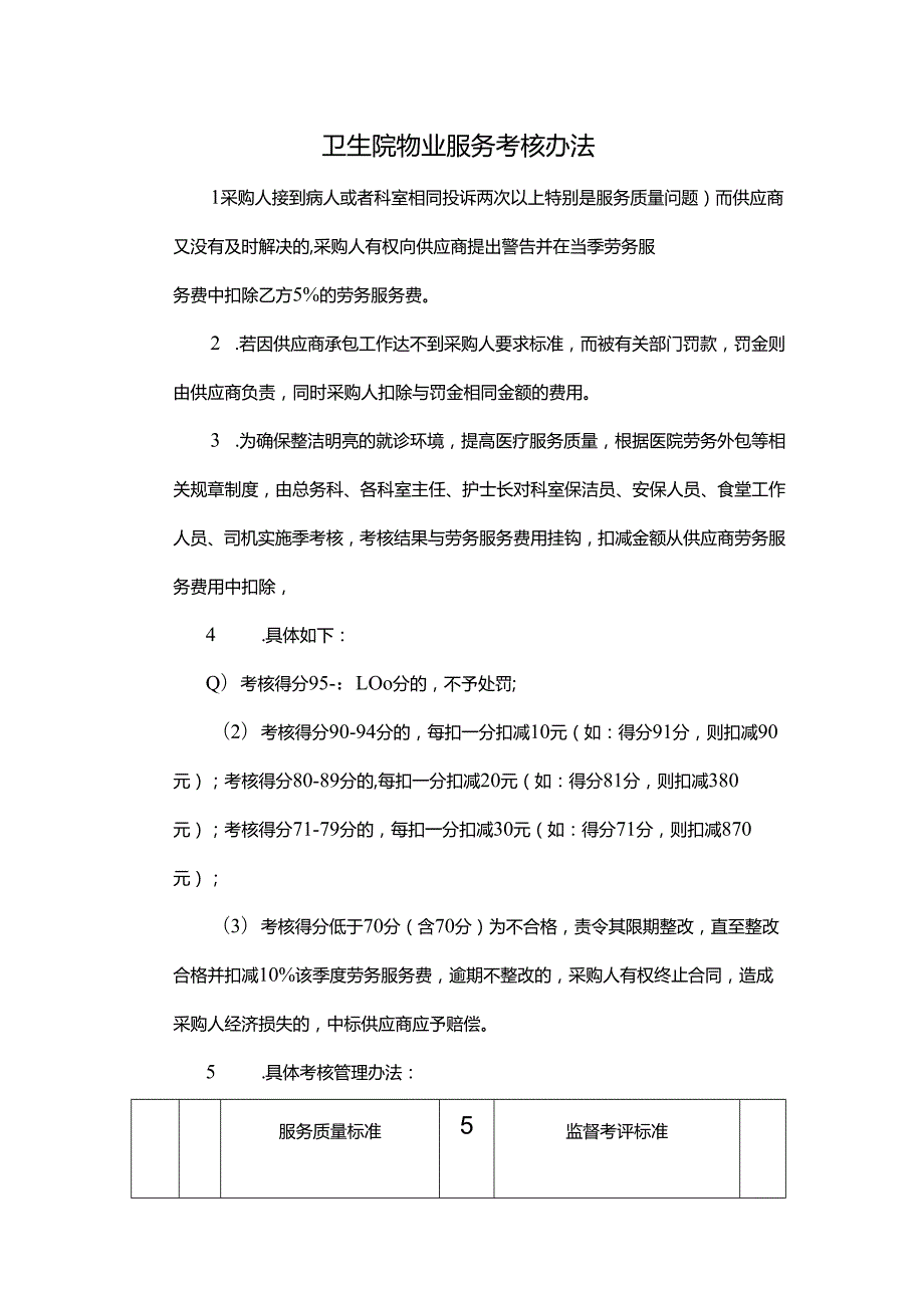 卫生院物业服务考核办法.docx_第1页